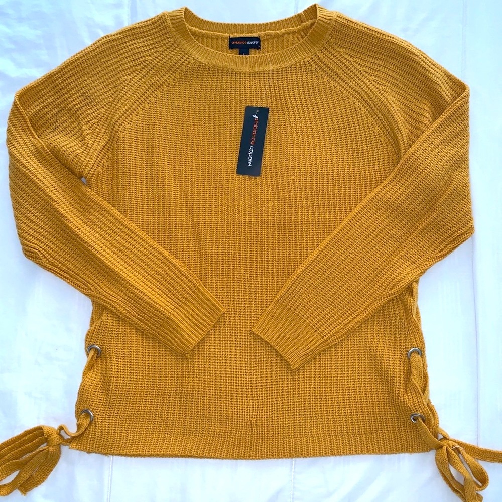 Kayden lace-up sweater- Fashion Nova